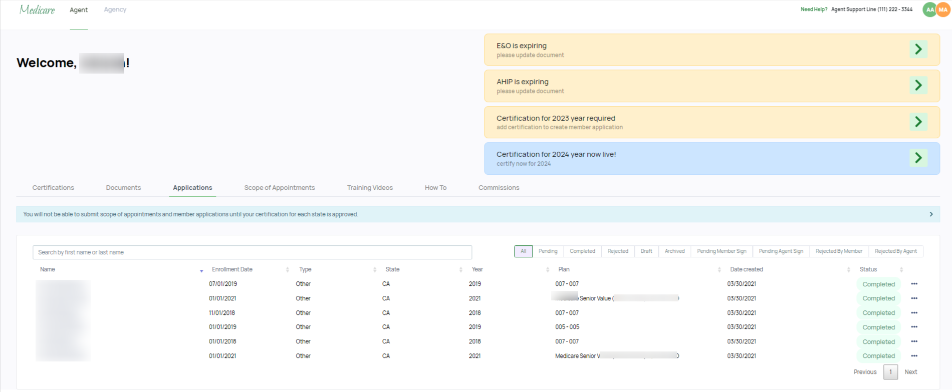 Broker Dashboard/ Member Applications