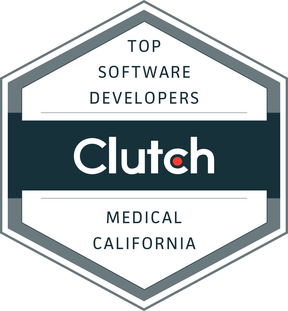 Badge issued by Clutch - reads: Top Software Developers: Medical - California