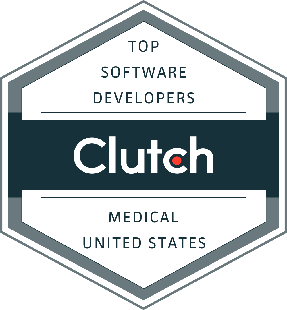 Badge issued by Clutch - reads: Top Software Developers: Medical - United States